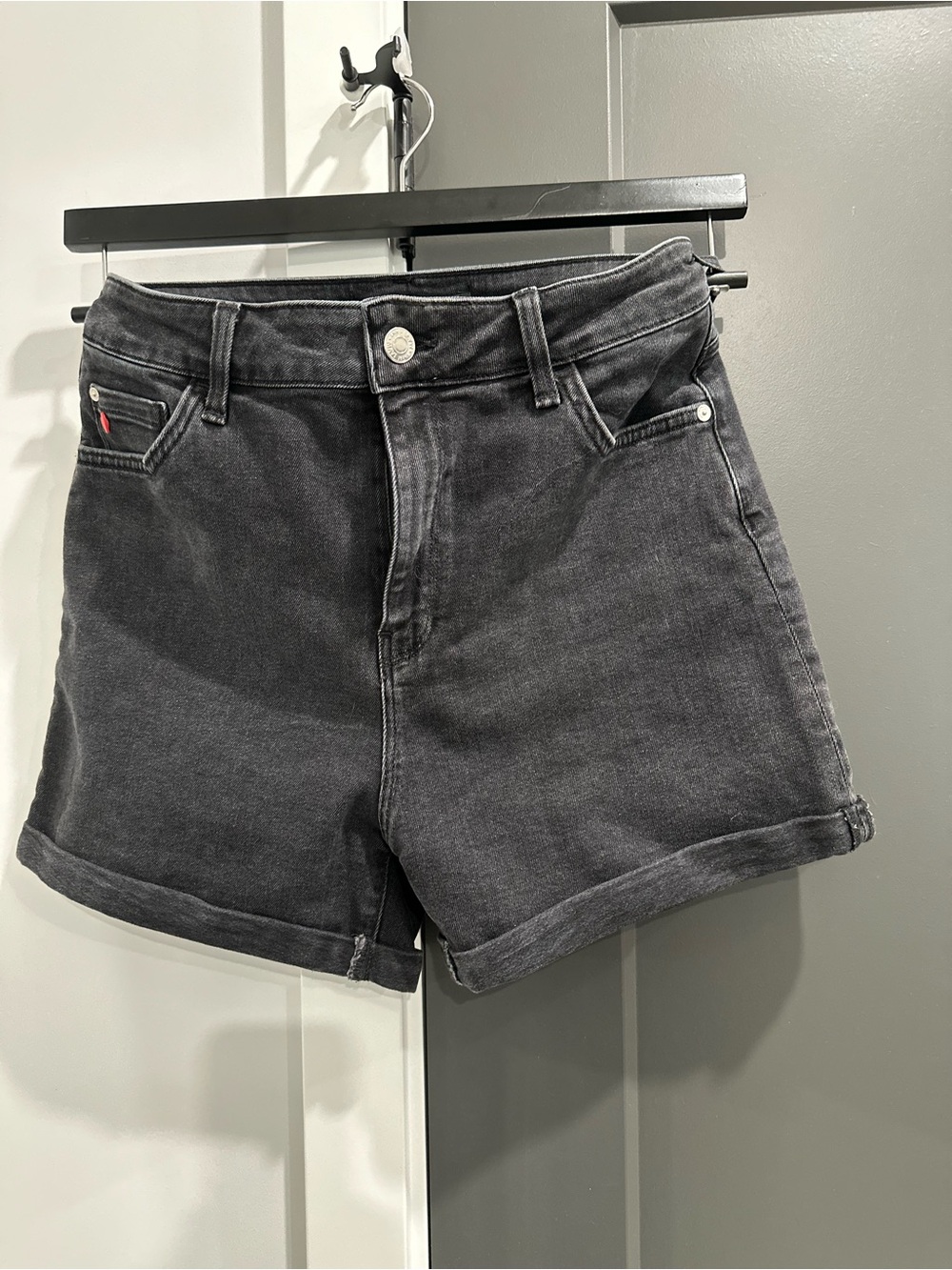 Mavi Black Washed High-Rise Jean Shorts